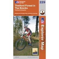 Thetford Forest in The Brecks - OS Explorer Active Map Sheet Number 229