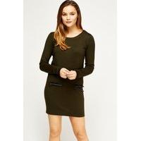 thin knit jumper zip dress