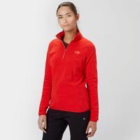 the north face womens 100 glacier quarter zip fleece red