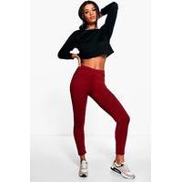 Thick Ponte High Waist Leggings - berry