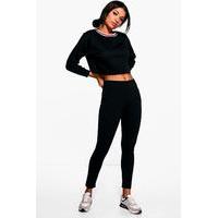 Thick Ponte High Waist Leggings - black