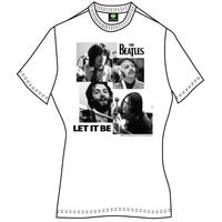 the beatles womens let it be short sleeve t shirt white size 8 manufac ...