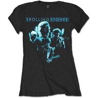 The Rolling Stones Women\'s Band Glow Short Sleeve T-shirt, Black, Size 8