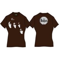 The Beatles Women\'s With The Beatles Short Sleeve T-shirt, Brown, Size 12