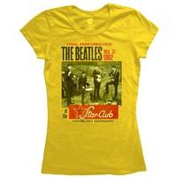 The Beatles Women\'s Star Club Short Sleeve T-shirt, Yellow, Size 8