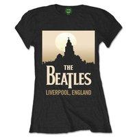 The Beatles Women\'s Liverpool England Short Sleeve T-shirt, Black, Size 14
