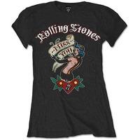 The Rolling Stones Women\'s Miss You Short Sleeve T-shirt, Black, Size 14