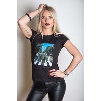 The Beatles Women\'s Abbey Road Short Sleeve T-shirt, Black, Size 14