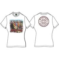 The Beatles Women\'s Sgt Pepper Short Sleeve T-shirt, White, Size 14