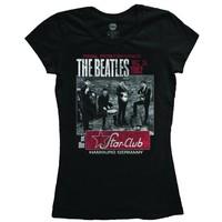 The Beatles Women\'s Star Club Short Sleeve T-shirt, Black, Size 14