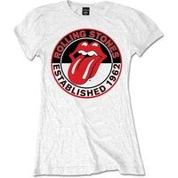 The Rolling Stones Women\'s Est 1962 Short Sleeve T-shirt, White, Size 14