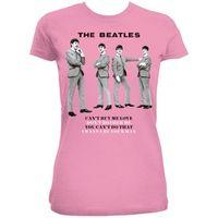 The Beatles Women\'s You Cant Do That Short Sleeve T-shirt, Pink, Size 8