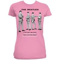 The Beatles Women\'s You Cant Do That Short Sleeve T-shirt, Pink, Size 14
