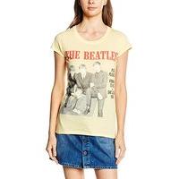 the beatles womens please please me short sleeve t shirt yellow size 8