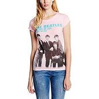 The Beatles Women\'s Cant Buy Me Love Short Sleeve T-shirt, Pink, Size 8