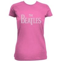 The Beatles Drop T Rhinestones Pink Ladies TS: Small
