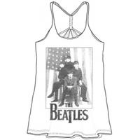 The Beatles Stars & Stripes Ladies White Baby Doll: Large