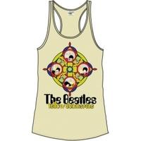 The Beatles Yellow Sub & Portholes Sand Ladies Vest: XL