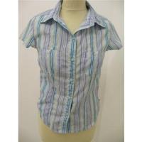 The North Face Blue, White & Green short sleeved shirt Size XS