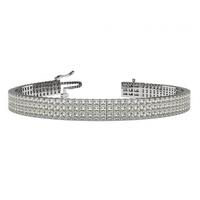 Three Row Prong Setting Princess Diamond Tennis Bracelet