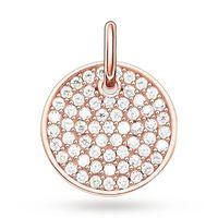 thomas sabo love coins rose gold plated pave disc pendant lbpe0011 416 ...