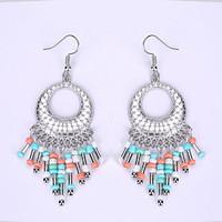 the european and american fashion disc tassel earrings big earrings re ...
