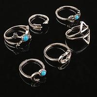 The Moon Turquoise Alloy Ring Midi Rings Daily / Casual 6pcs