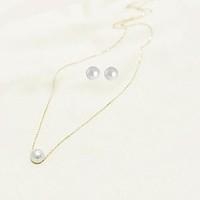 The Simple Pearl Stud Earrings Necklace Set
