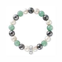 Thomas Sabo Pearl, Aventurine and Hematite Charm Bracelet