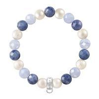 Thomas Sabo Pearl, Chalcedony and Dumortierite Beaded Charm Bracelet