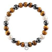 thomas sabo freshwater pearl tigers eye and hematite bracelet