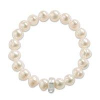 thomas sabo silver and white pearl charm carrier bracelet