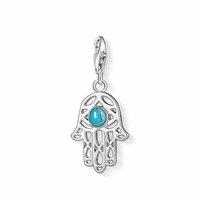 Thomas Sabo Silver and Turquoise Hand of Fatima Charm
