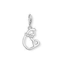 Thomas Sabo Silver And Cubic Zirconia Cat Charm