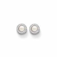 thomas sabo zirconia and mother of pearl stud earrings