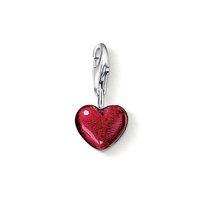 Thomas Sabo Silver and Red Enamel Heart Charm