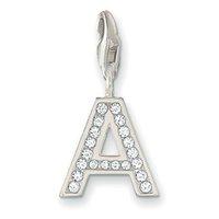 Thomas Sabo Silver and Zirconia Letter A Charm
