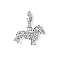 thomas sabo silver and zirconia sausage dog charm