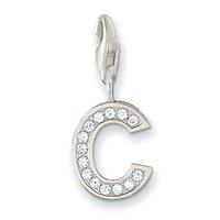 Thomas Sabo Silver and Zirconia Letter C Charm