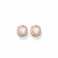 Thomas Sabo Rose Gold Plate And Mother Of Pearl Branded Stud Earrings