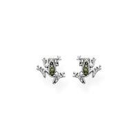 Thomas Sabo Silver And Green Cubic Zirconia Frog Stud Earrings