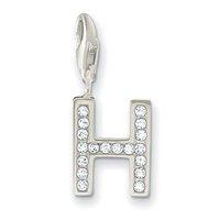 Thomas Sabo Silver and Zirconia Letter H Charm