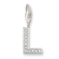 Thomas Sabo Silver and Zirconia Letter L Charm