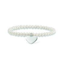 Thomas Sabo Silver and Freshwater Pearls Engravable Love Bridge Heart Bracelet
