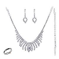 The Bride Jewelry Set Simple Fashion All-Match Claw Chain Ring Earrings Bracelet Four Set