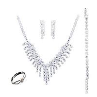 The Bride Jewelry Set Simple Fashion All-Match Claw Chain Ring Earrings Bracelet Four Set