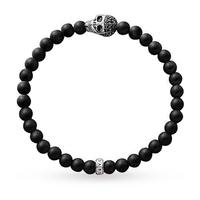 Thomas Sabo Matt Obsidian Skull Bracelet