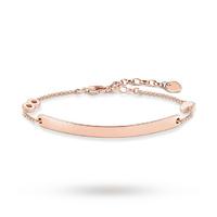 Thomas Sabo Jewellery Ladies\' Sterling Silver Rose Gold Plated Heart Infinity Bracelet
