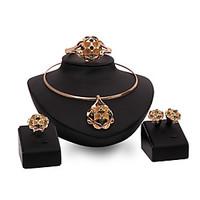 The Latest European And American Exaggerated Fashion High-End Ladies Jewelry Set / Ring / Earrings / Necklace / Bracelet