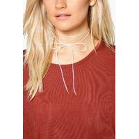 thin cord wrap around choker white